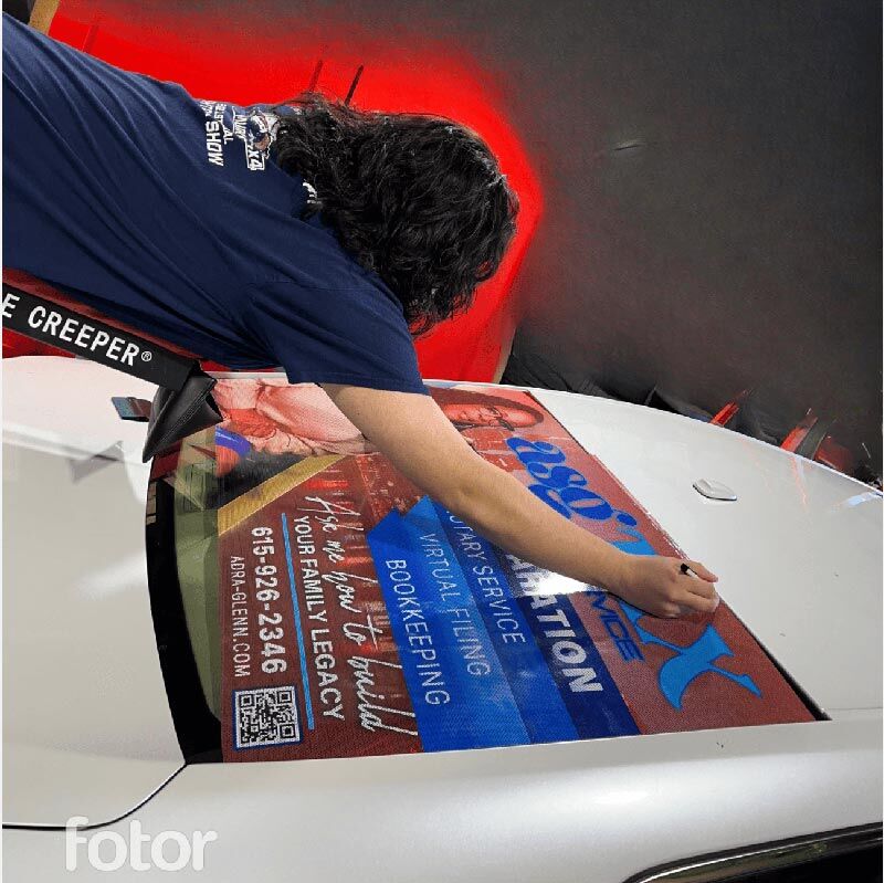 Custom window perf Rutherford County TN rear window graphics vehicle advertising vinyl